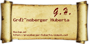 Grünsberger Huberta névjegykártya